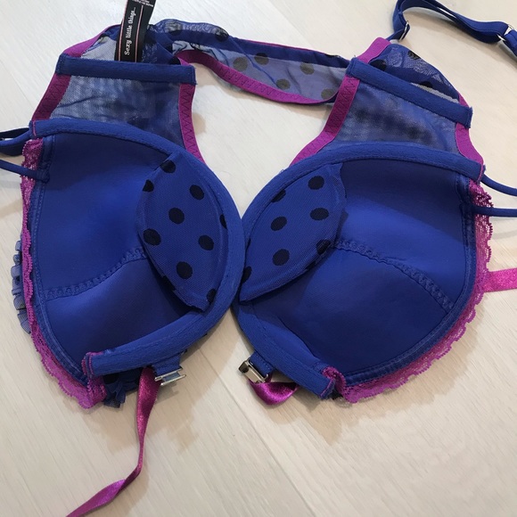 Victoria’s Secret 34 D Polka Dot Bra Front Clasp - Picture 2 of 9